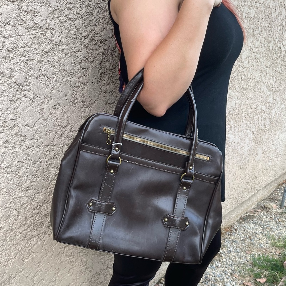Vintage large brown handbag